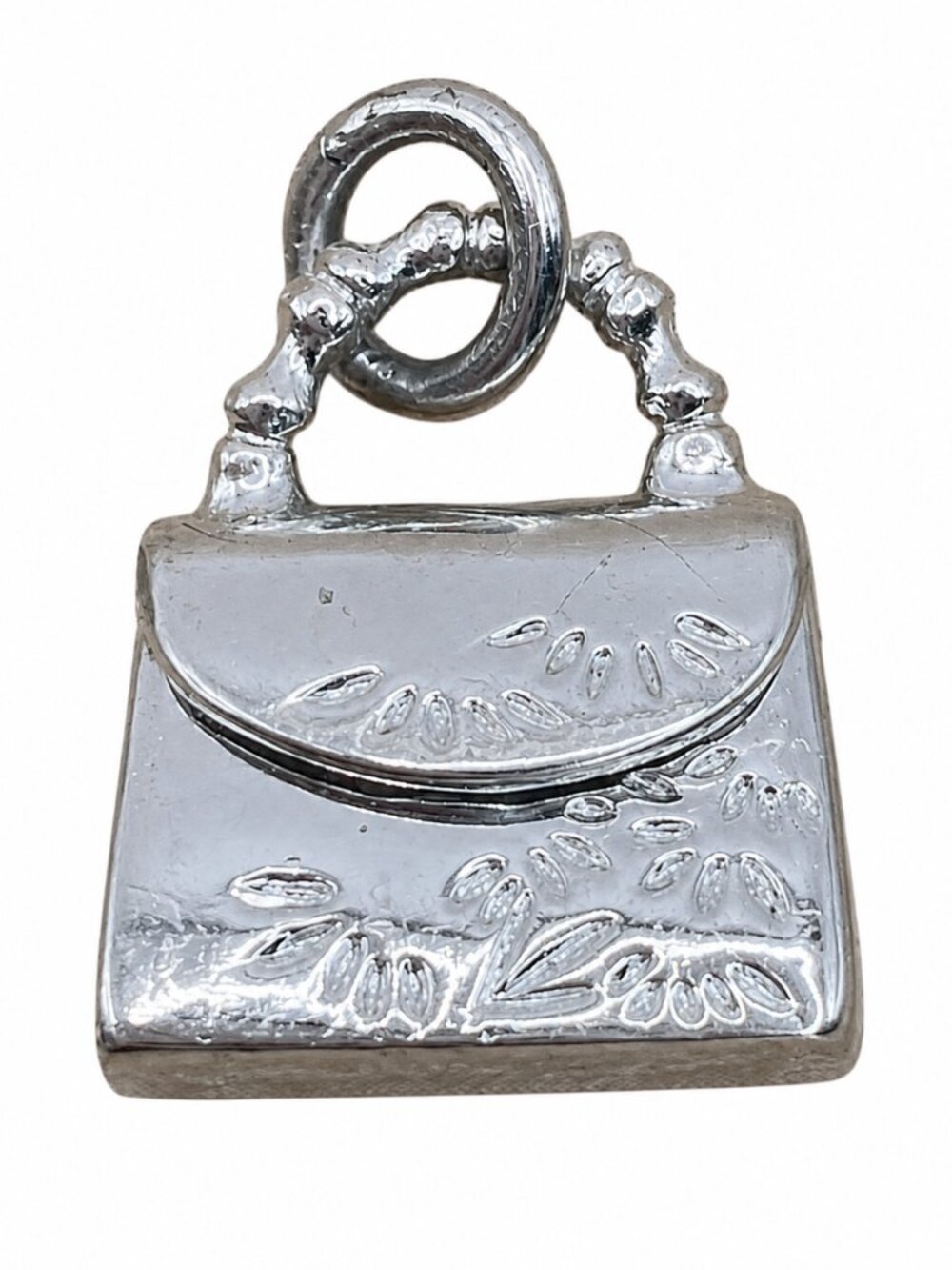 Vintage Sterling Silver Purse Charm Opens